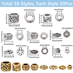 320Pcs 16 Styles Tibetan Style Alloy Beads&nbsp;FIND-SP0003-03