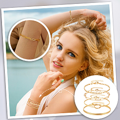 6Pcs 6 Styles Brass Chain Bracelets for Women&nbsp;BJEW-PH0004-50