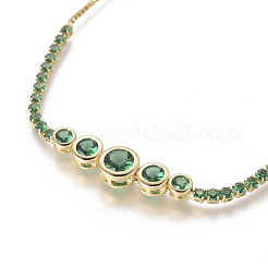 Adjustable Brass Micro Pave Cubic Zirconia Bolo Bracelets&nbsp;X-BJEW-F404-01C-G
