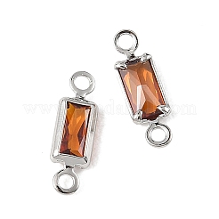 SHEGRACE Brass Pave Cubic Zirconia Rectangle Connector Charms&nbsp;XGRQ2O019-445C-P