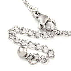 Non-Tarnish 304 Stainless Steel Cable Chains Dolphin Charm Bracelets&nbsp;BJEW-P334-03P