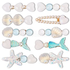 2 Bags 2 Styles Resin & Alloy Alligator Hair Clips&nbsp;AJEW-CY0001-39B