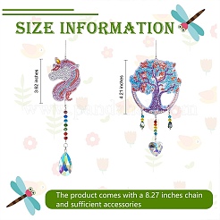 2 Sets 2 Style DIY Diamond Painting Wind Chime Kits&nbsp;DIY-SZ0007-54