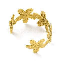 Ion Plating(IP) 304 Stainless Steel Cuff Bangles for Women&nbsp;BJEW-G729-05G