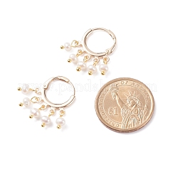 Natural Pearl Dangle Hoop Earrings&nbsp;EJEW-JE04791