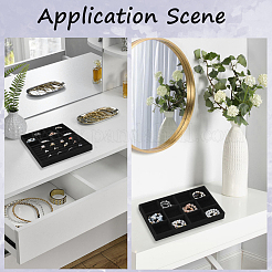 3Pcs 3 Styles Rectangle Velvet Display Trays&nbsp;ODIS-SP0002-22
