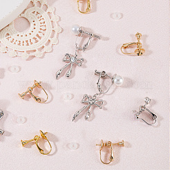 18Pcs 3 Colors Brass Clip-on Earring Findings&nbsp;KK-SC0006-61A