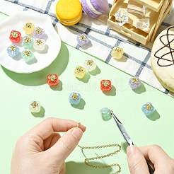 18Pcs 6 Colors UV Plating Acrylic Beads&nbsp;MACR-CJ0002-35