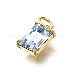 Brass Glass Charms&nbsp;KK-V011-36G-B