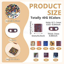 45G 9 Colors 2-Hole Baking Paint Glass Seed Beads&nbsp;SEED-TA0001-71