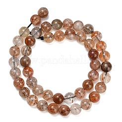 Natural Black Gold Rutilated Quartz Beads Strands&nbsp;G-L657-B02-8mm