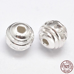 Fancy Cut 925 Sterling Silver Round Beads&nbsp;STER-F012-10