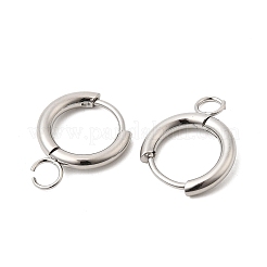 Stainless Steel Huggie Hoop Earring Findings&nbsp;STAS-J400-36A-P