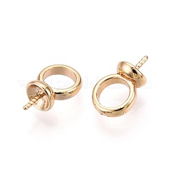 Brass Screw Eye Peg Bails Charms&nbsp;KK-T056-104G-NF