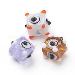 Handmade Bumpy Lampwork Beads Strands&nbsp;LAMP-G142-03C