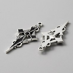 Jet Rhinestone Cross Pendant with Black Enamel&nbsp;ENAM-WH0001-06AS-01