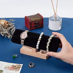 Bamboo Velvet T-Bar Bracelet Display Stands&nbsp;BDIS-WH0002-08