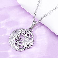Moon & Star & Sun 304 Stainless Steel Pendant Necklaces&nbsp;NJEW-H059-14P