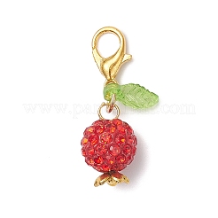 2Pcs Polymer Clay Rhinestone Pendant Decorations&nbsp;HJEW-JM04472-01