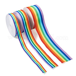 30M 3 Colors Rainbow Color Polyester Stripe Ribbons&nbsp;OCOR-TA0001-77