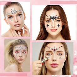7 Sheets 7 Style Self Adhesive 3D Eyes Body Face Jewelry Acrylic Rhinestone & Imitation Pearl Stickers&nbsp;MRMJ-OC0003-11