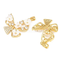 Brass Micro Pave Clear Cubic Zirconia Pendants&nbsp;KK-H262-16G