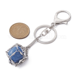 304 Stainless Steel Braided Macrame Pouch Empty Stone Holder for Keychain&nbsp;KEYC-JKC00530-02