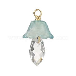 10Pcs Two Tone Glass Pendants&nbsp;PALLOY-JF02963