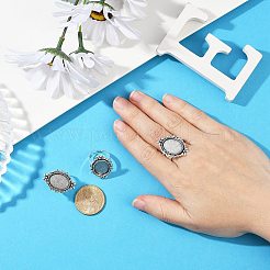 Vintage Adjustable Iron Finger Ring Components Alloy Cabochon Bezel Settings&nbsp;X-PALLOY-Q300-10AS-NR