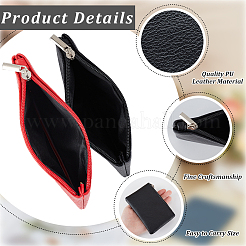 2Pcs 2 Colors Litchi Print PU Leather Zip Pouches&nbsp;ABAG-CP0001-08B