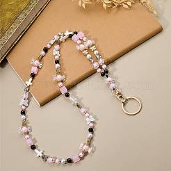 Glass & Acrylic Beads Card Holders Neck Strap Chain&nbsp;HJEW-SZ00085