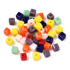 Opaque Color Faceted Glass Beads&nbsp;GLAA-E047-02A