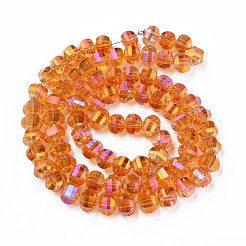 Electroplate Transparent Glass Beads Strands&nbsp;EGLA-N002-30-C06