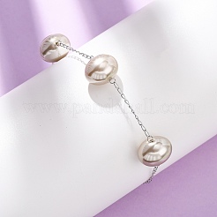 Acrylic Imitation Pearls Beaded Link Bracelets&nbsp;BJEW-F519-01P