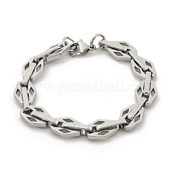 304 Stainless Steel Rhombus Link Chain Bracelets for Women Men&nbsp;BJEW-F488-56P