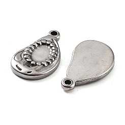 201 Stainless Steel Pendant Cabochon Settings&nbsp;STAS-Z057-12AS
