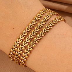 304 Stainless Steel Wheat Link Chains Multi-strand Bracelets for Women&nbsp;WG63B33-01
