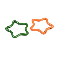 Spray Painted Alloy Spring Gate Rings&nbsp;FIND-A048-03