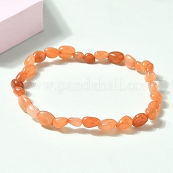 Natural Red Aventurine Beads Stretch Bracelets for Men Women&nbsp;BJEW-I320-01B