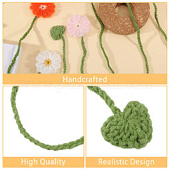 7Pcs 7 Colors Polyester Mohair Flower Bookmark&nbsp;AJEW-GL0003-56