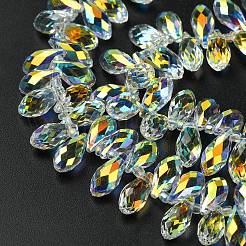 Transparent Electroplate Glass Beads Strands&nbsp;GLAA-K064-07A-AB01