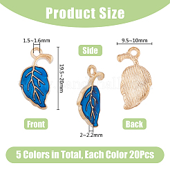 100Pcs 5 Colors Alloy Enamel Pendants&nbsp;ENAM-DC0001-57