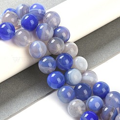 Natural Striped Agate/Banded Agate Beads Strands&nbsp;G-Z060-A01-C26
