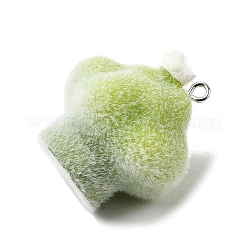 Flocky Opaque Resin Pendants&nbsp;LS-RESI-F062-02A