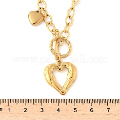 304 Stainless Steel OT Heart Pendant Necklaces for Women&nbsp;NJEW-B130-01G