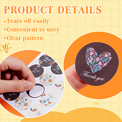 24Pcs 6 Styles Thank You Theme Round Paper Stickers&nbsp;DIY-GA0007-46