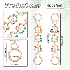 Cat with Swing Alloy Enamel Link Purse Strap Extenders&nbsp;FIND-AB00036