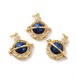 Rack Plating Brass Micro Pave Clear Cubic Zirconia Pendants&nbsp;X-KK-D074-33G