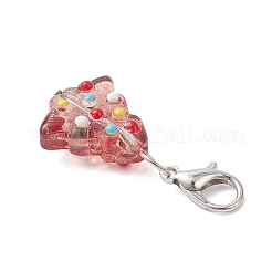 Handmade Bumpy Glass Christmas Tree Pendant Decorations&nbsp;HJEW-JM04171-02