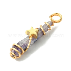 2Pcs Electroplated Natural Quartz Crystal Dyed Copper Wire Wrapped Pendants&nbsp;PALLOY-JF03164-01